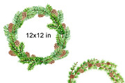 Watercolor pine cones clipart set, an Illustration by svetodesign (Thumbnail 5 of 9)