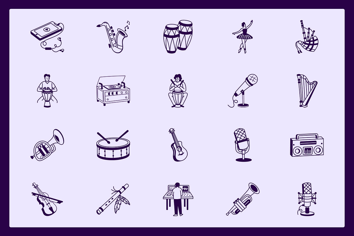 Music Doodles, an Outline Icon by Vectors Market (Photo 6 of 9)