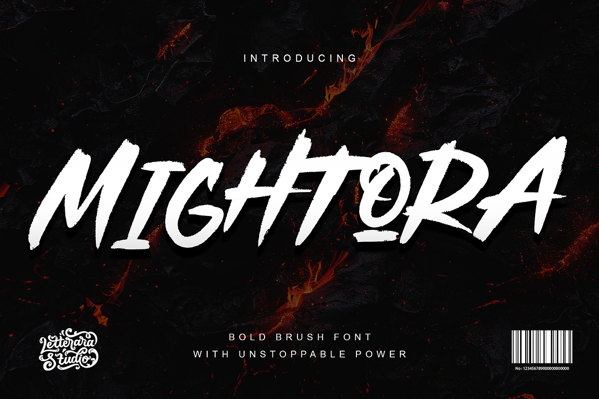Mightora - Strong Brush Font, a Handwritten Font by Letterara (Photo 1 of 12)