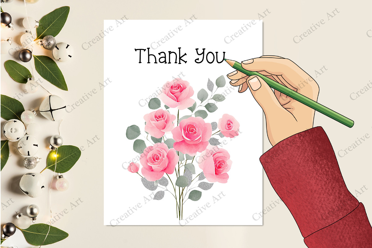 Blush And Silver Glam Roses, an Illustration by Creative Art (Photo 8 of 10)