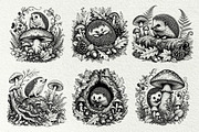 Forest Hedgehog Illustrations, an Animal Illustration by DENIDigitalArtSudio (Thumbnail 2 of 8)