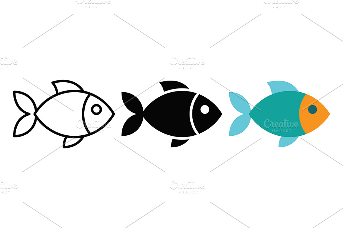 Stylized Fish Vector Icon Graphic, a Solid Icon by Artonix (Photo 2 of 2)