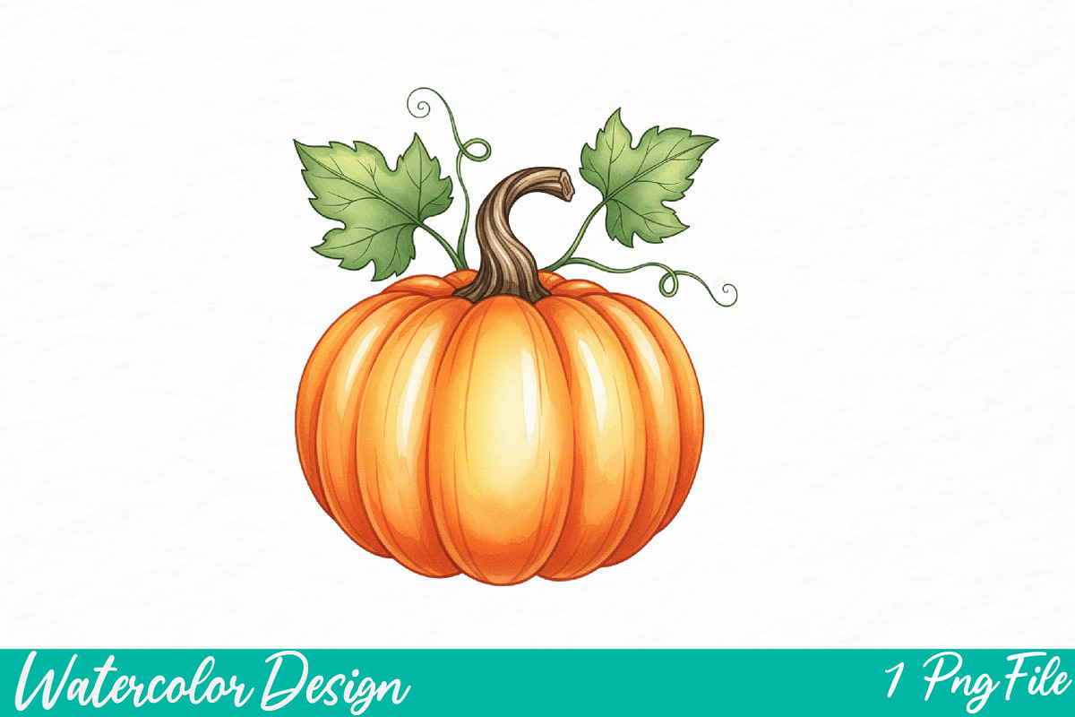 Pumpkin Watercolor Print, an Illustration by Watercolor design (Photo 3 of 3)