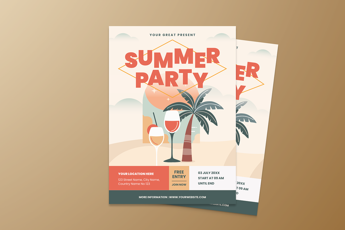 Summer Party Festival Flyer, a Flyer Template by MMPixelCraft (Photo 1 of 5)