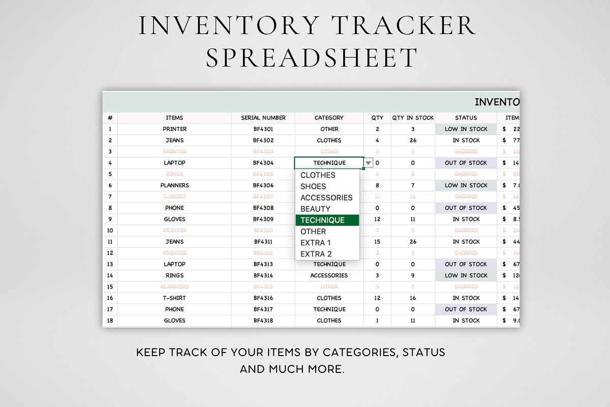 Business Inventory Tracker Template, a Templates & Theme by BRANDcontent (Photo 4 of 8)