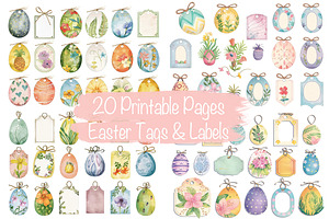 Printable Pages of Easter tags