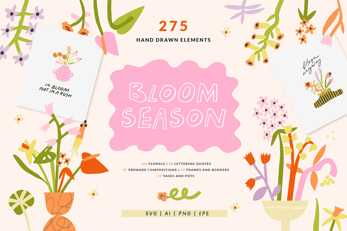 Bloom Season Summer Floral Clipart, a Decorative Illustration by Olia (Photo 1 of 12)
