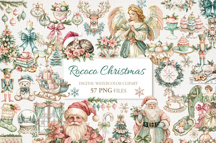 Rococo Victorian Clipart 57 PNG, a Seasonal Illustration by EleSArtDesign