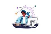 Scientists work in laboratory set, a Person Illustration by PaperTrident (Thumbnail 2 of 7)