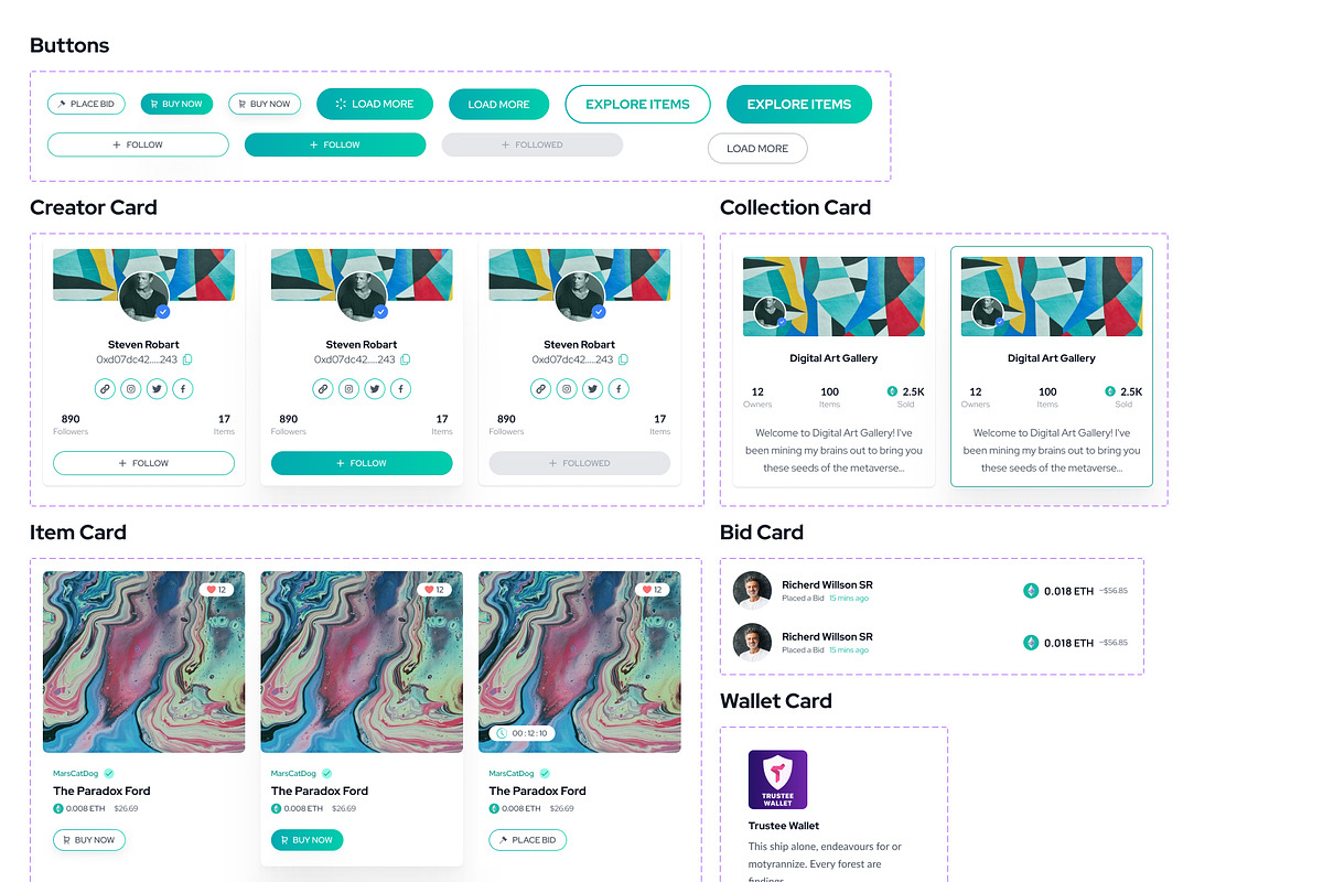 Etheum - NFT Marketplace Figma UI, an UI Kit Template by Themeix (Photo 27 of 28)