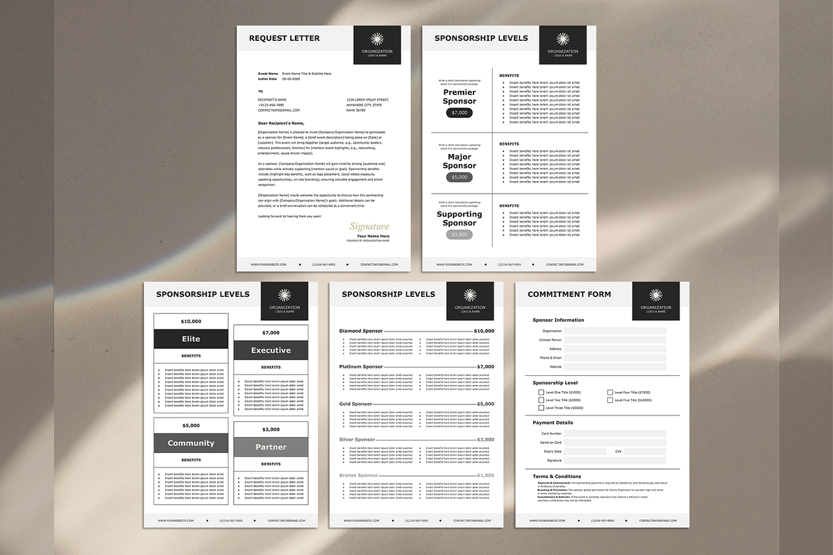 Sponsorship Forms and Levels, a Stationery Template by Creatif Foundry (Photo 4 of 6)