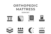 Set icons of orthopedic mattress, a Solid Icon by motorama (Thumbnail 1 of 2)