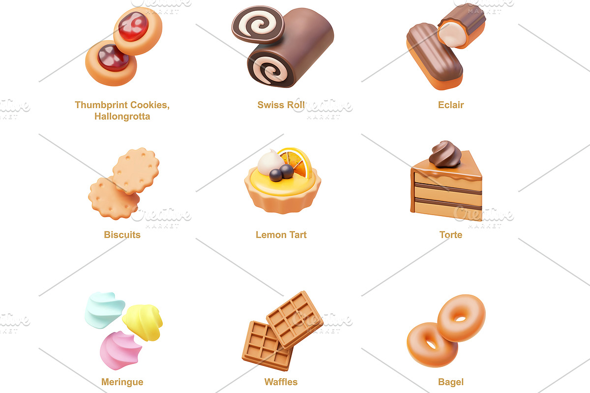 Vector bakery products icon set, a Food Illustration by tele52 (Photo 4 of 5)