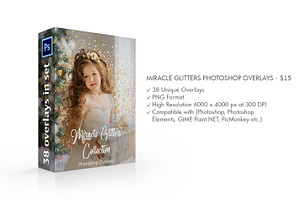 Miracle Glitters Photoshop Overlays