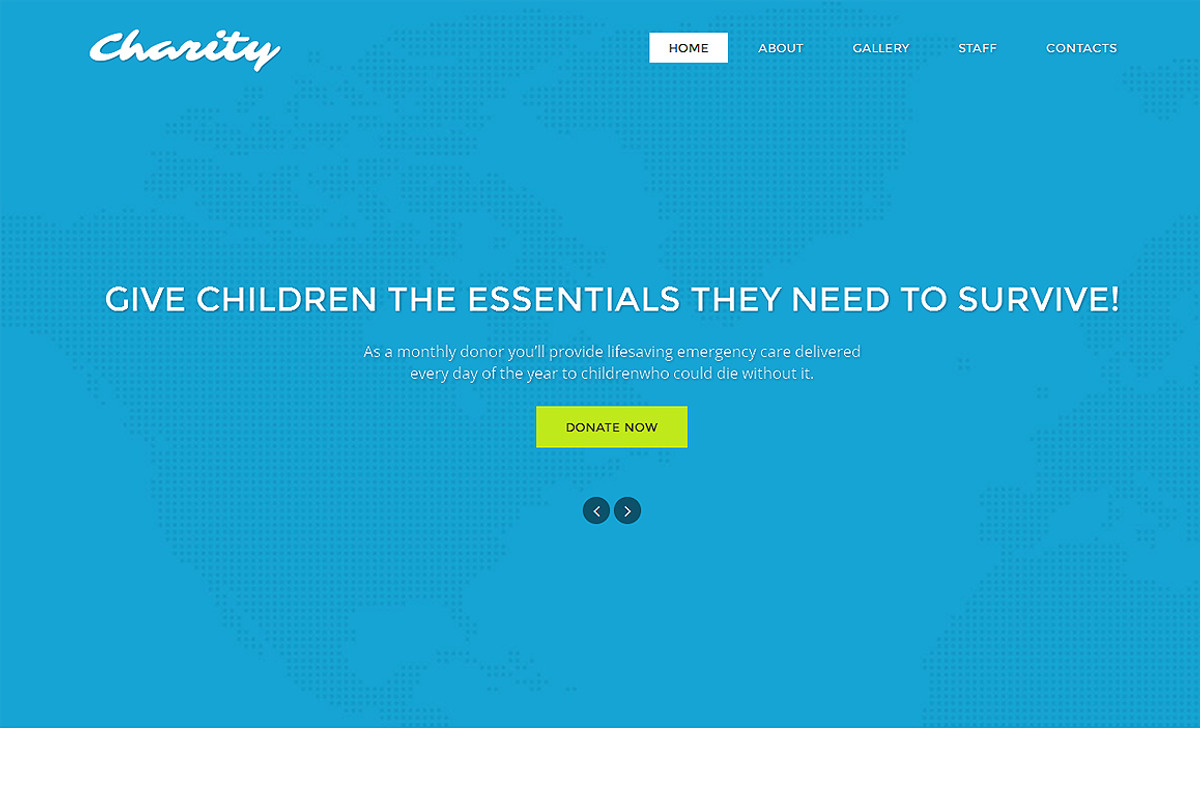 Charity Responsive One Page Theme, a Landing Page Template by IceTemplates (Photo 1 of 3)
