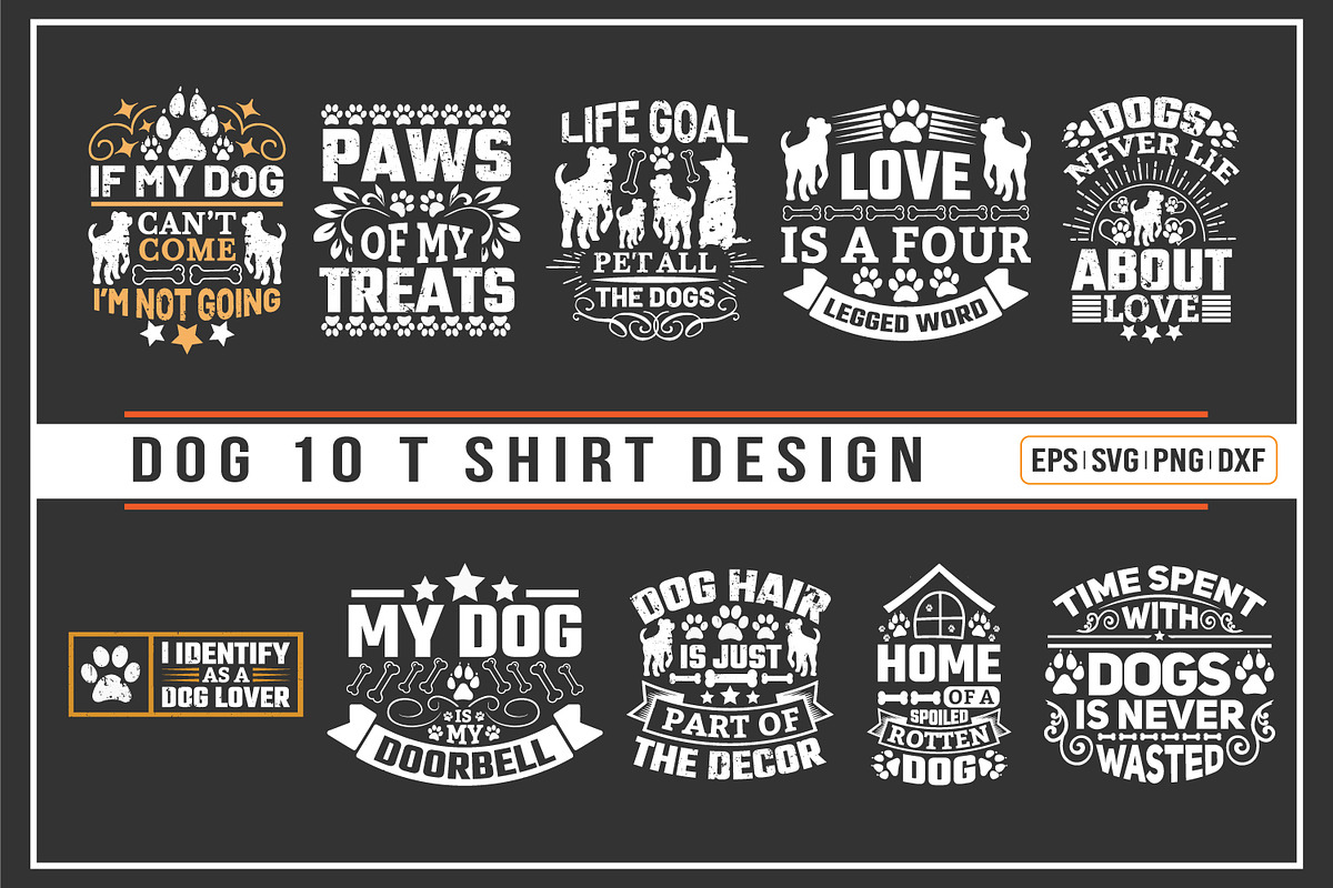 Dog typographic t shirt bundle, a Graphic by Uniquesvg99 (Photo 2 of 12)