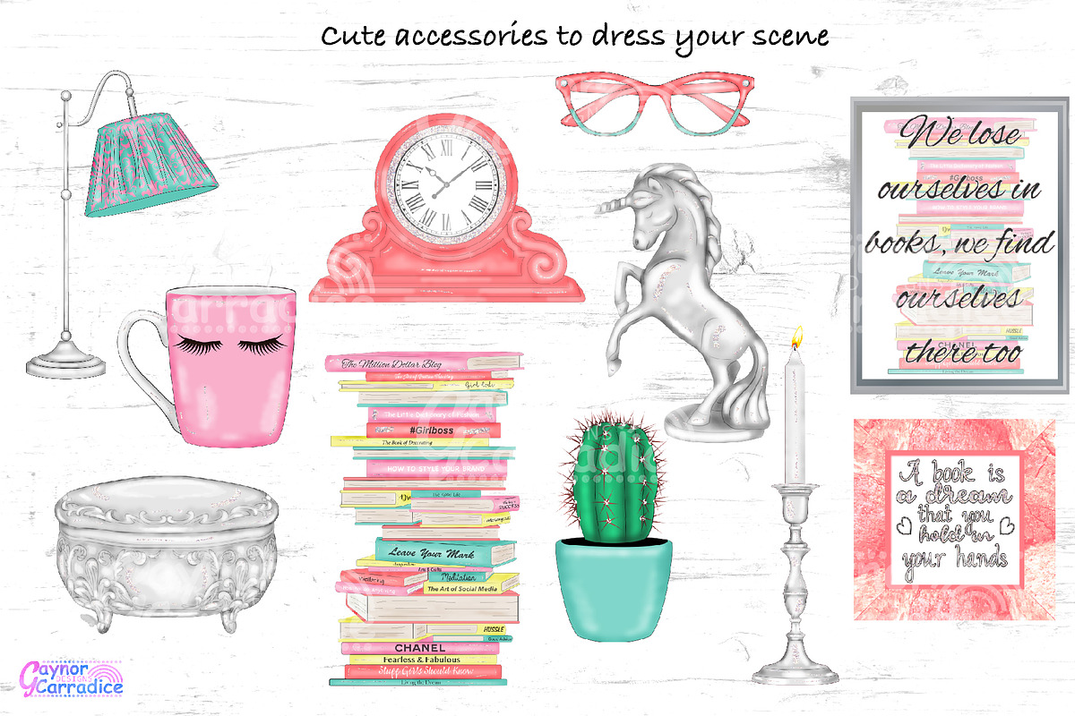 Total Bookworm Clipart collection, a Work Illustration by Gaynor Carradice Designs (Photo 5 of 7)