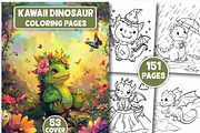 Cute Kawaii Dinosaur Coloring Pages, an Animal Illustration by Design Station (Thumbnail 1 of 5)