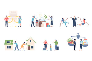 Property division. Family and couple, a Person Illustration by LadadikArt