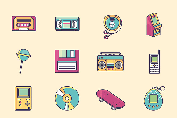 Retro 90s Pop Art Set preview 2