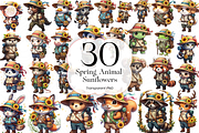 Spring Animal Sunflowers PNG Clipart, an Animal Illustration by KennedyStudio (Thumbnail 1 of 5)