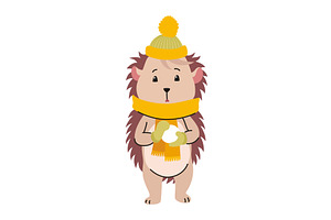 Lovely hedgehog with hat and, an Animal Illustration by the8monkey