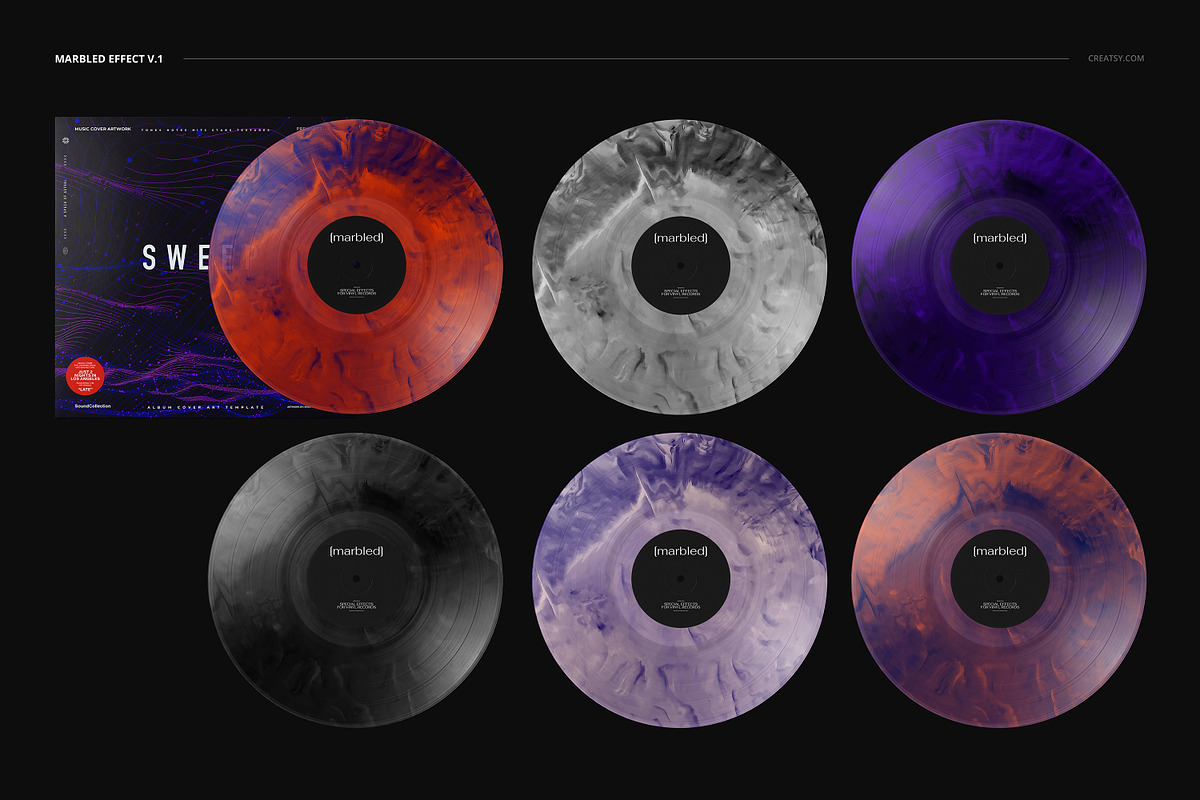 Vinyl Record & Cover Mockup Set, a Merchandise Mockup by creatsy5 (Photo 6 of 54)