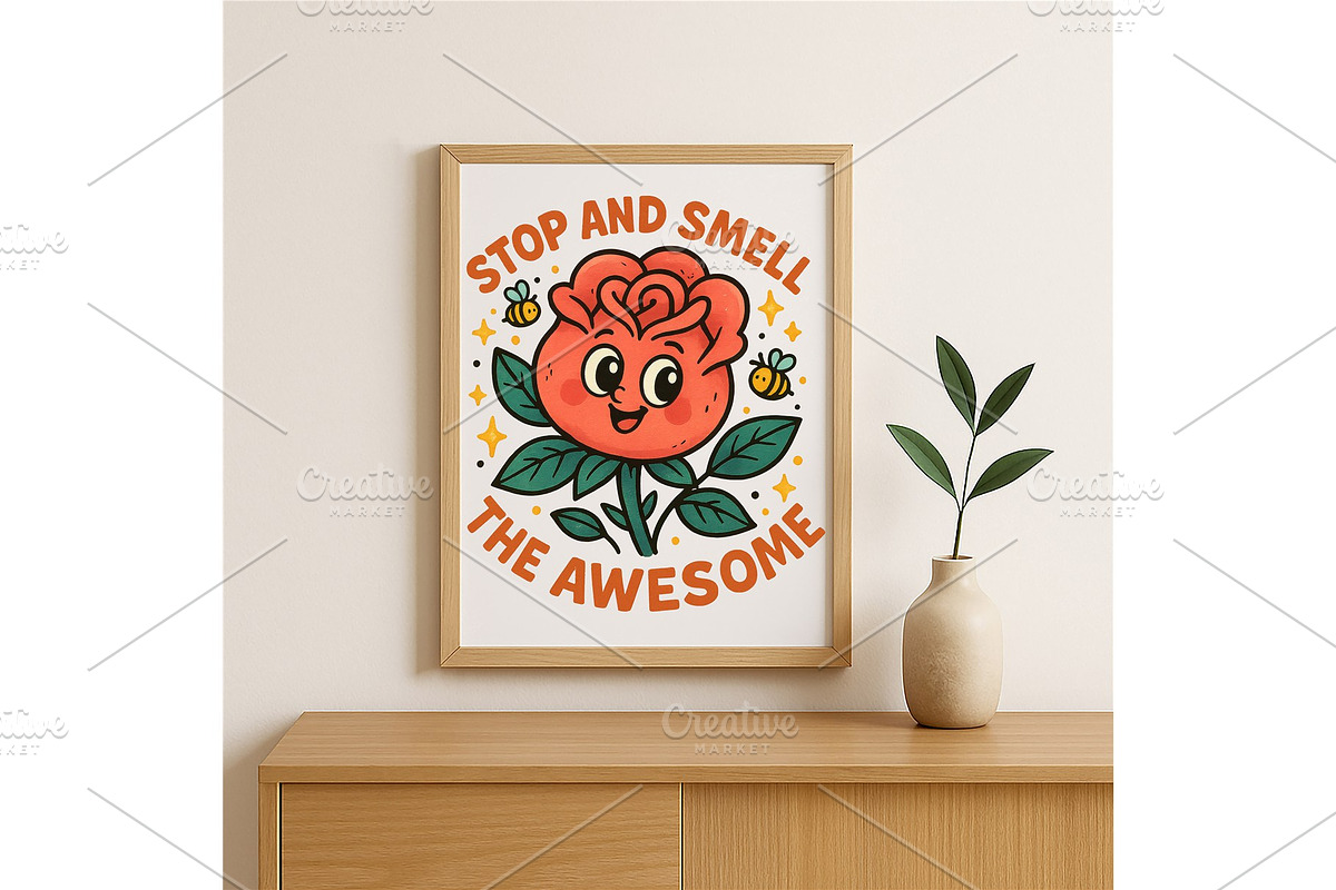Stop and Smell the Awesome Wall Art, a Background Graphic by LaseredNinja (Photo 2 of 7)