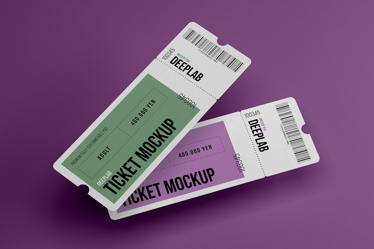 Tickets Mockup Set - 17 styles, a Print Template by Deeplab (Photo 7 of 20)