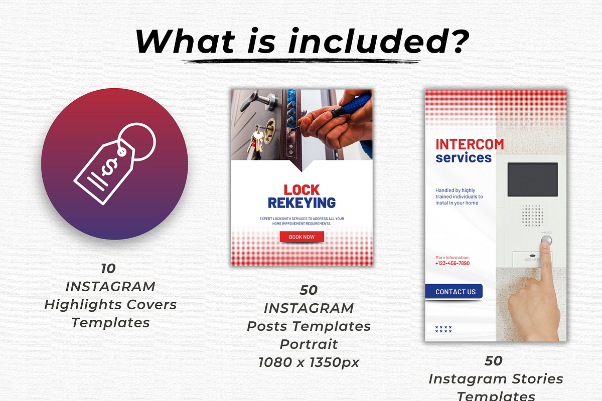 Locksmith Instagram Canva Templates, a Social Media Template by Talipic Designs (Photo 2 of 8)