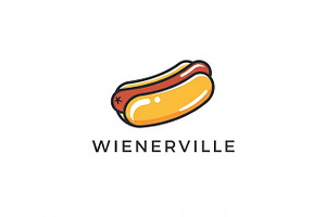 Wienerville Hot Dog, a Branding & Logo Template by Logocreative