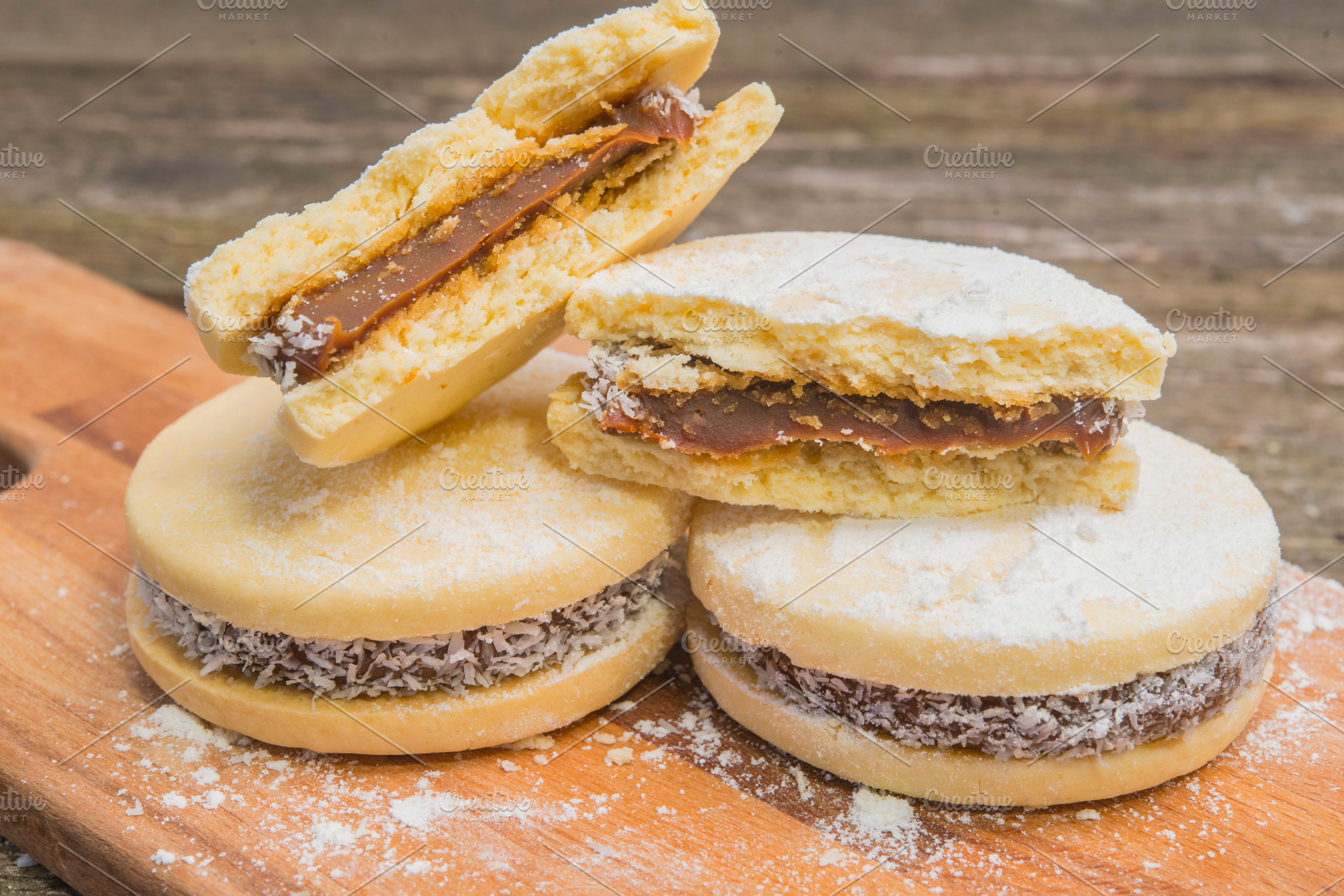 Alfajores traditional argentina sweet cookies, a Food & Drink Photo by DalaiFood