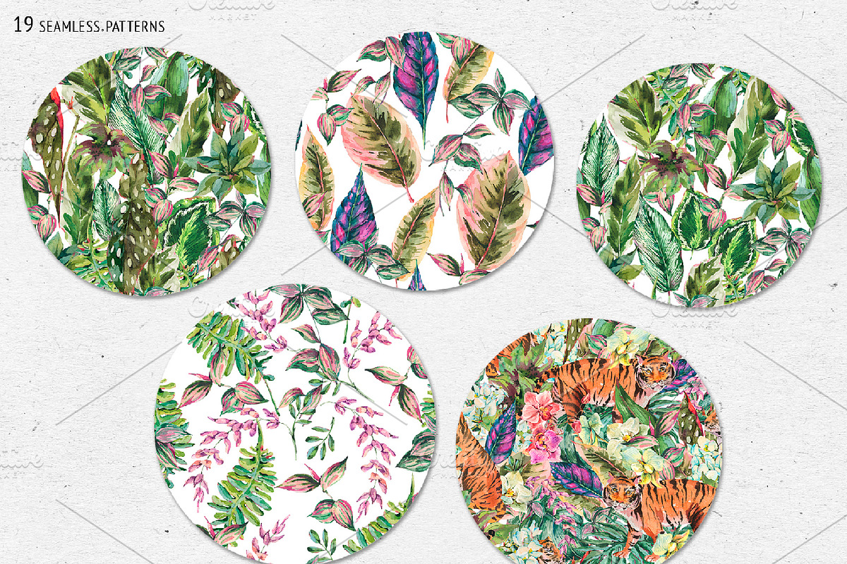 Tropical leaves graphic pack, an Illustration by Belusuab (Photo 13 of 16)