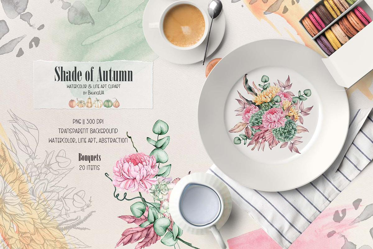 Shade of Autumn Watercolor Clipart, a Decorative Illustration by BalanceUA (Photo 4 of 18)