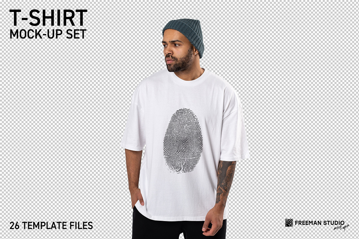 T-Shirt Mock-Up Set, a Shirt Mockup by Freeman Studio (Photo 1 of 22)