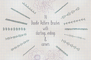 Doodle pattern Illustrator brushes, a Brush Add-On by SunArt (Thumbnail 1 of 2)