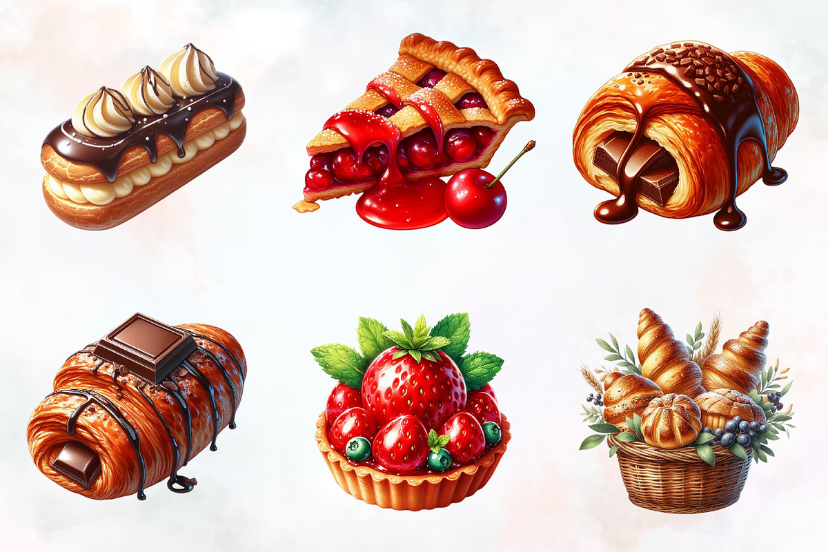 Pastry Watercolor ClipArt's, an Illustration by RobertsArt (Photo 3 of 7)