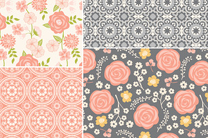 Vintage Floral Vector Patterns