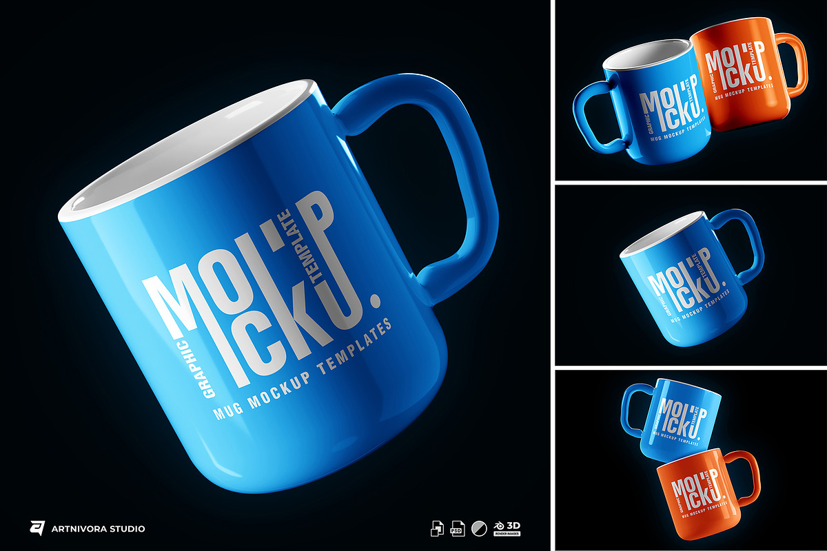 Mug Mockup Sets, a Cups & Container Mockup by Artnivora.Std (Photo 1 of 4)