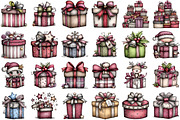 Whimsical Christmas Gift Box Clipart, an Illustration by Sublimation Artist (Thumbnail 2 of 6)