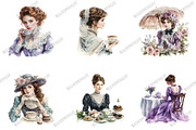 Whimsical Victorian Tea Queens Clipa, an Illustration by designcity5 (Thumbnail 3 of 5)