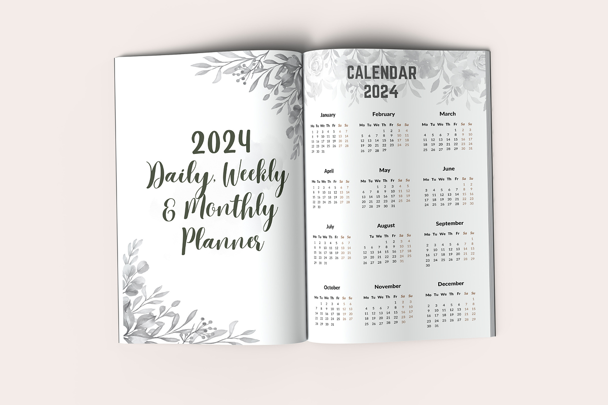 2024 Daily, Weekly & Monthly Planner, a Templates & Theme by KDPISH (Photo 2 of 5)