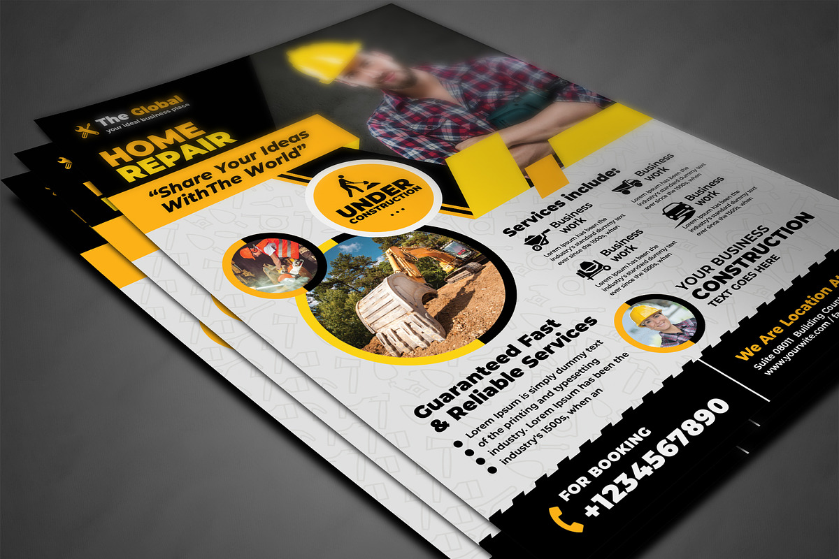 Home Repair Flyer Template, a Flyer Template by AfzaalGraphics (Photo 3 of 4)