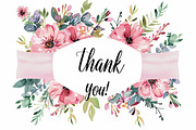 Thank You Card Set - Watercolor, an Illustration by hafijul (Thumbnail 5 of 13)