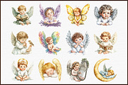 Angel Clipart Baby Angel Clipart Set, an Illustration by Sublimation Artist (Thumbnail 3 of 6)