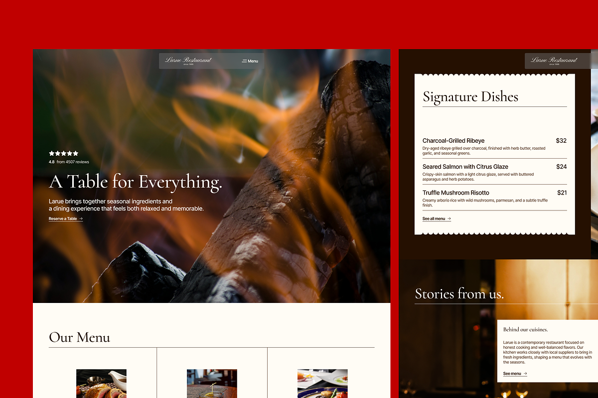 Restaurant Framer & Figma Template, an UI Kit Template by Rozepaars Design (Photo 2 of 5)