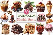 Watercolor Chocolate Heaven Clipart, an Illustration by Craft Nest (Thumbnail 1 of 6)