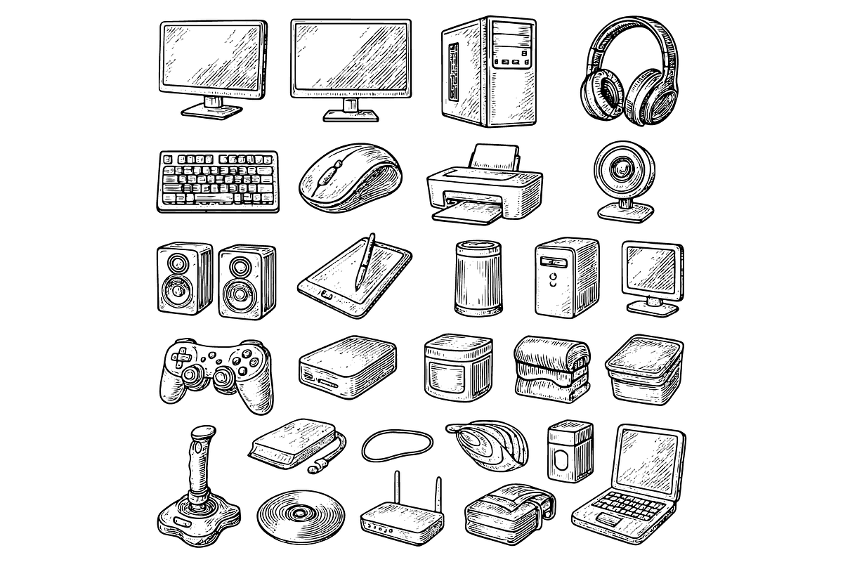 Computer and Tech   Set, an Object Graphic by nikagraphic