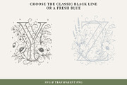 Floral Alphabet Line Art Vol 2, a Decorative Illustration by AW Studios (Thumbnail 5 of 6)