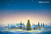 Christmas Village, a Decorative Illustration by Countryside life (Thumbnail 5 of 7)